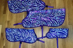 Deep Purple& Silver Swirl - Evaporative Cooling Coat