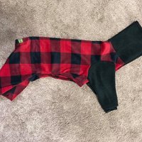 Buffalo Plaid Fleece - 2 leg , 4 leg, Vest Dog pajama - Small & Medium dogs
