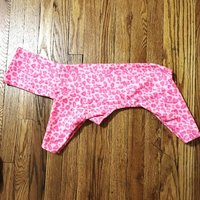 Pink Leopard Fleece Dog Pajama - Vest//2 Leg//4 Leg