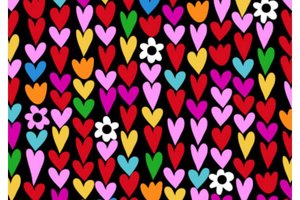 Valentines Hearts on Black fleece dog pajama- Vest, 2 leg 4 leg