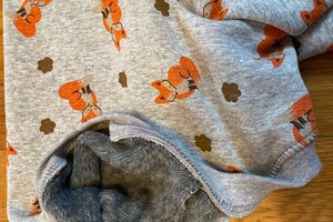 Gold & grey plush fox sweaters for dogs