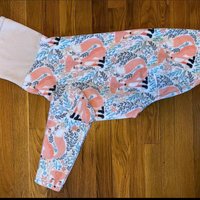 Floral Fox Fleece Dog Pajama - Vest, 2 leg, 4 leg