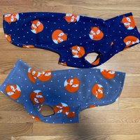 Fox and dots - dog vest, 2 leg or 4 leg fleece sweater