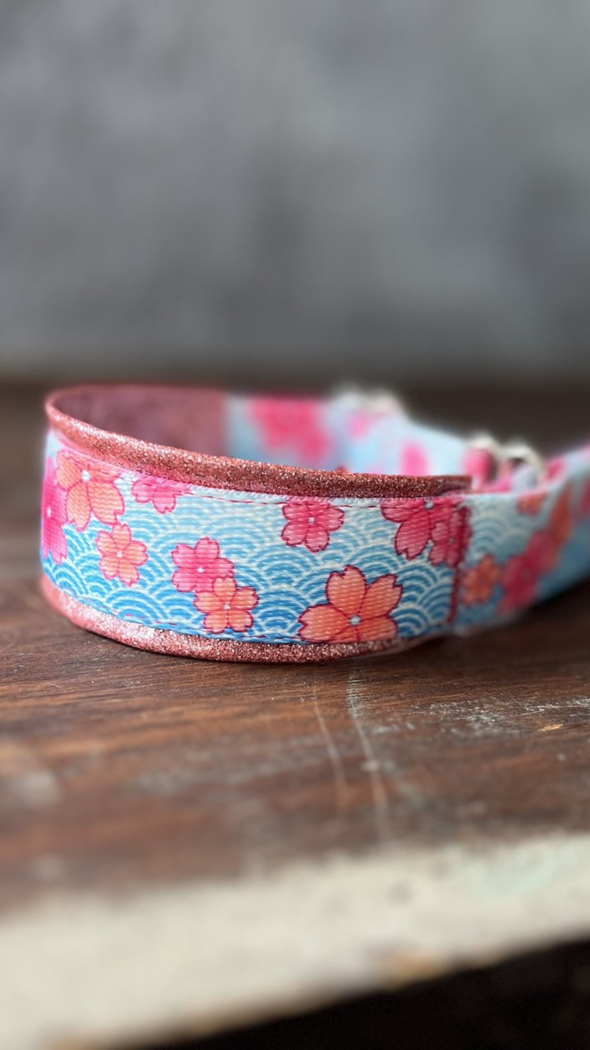 Cherry Blossoms with GLITTER Faux Leather Padding