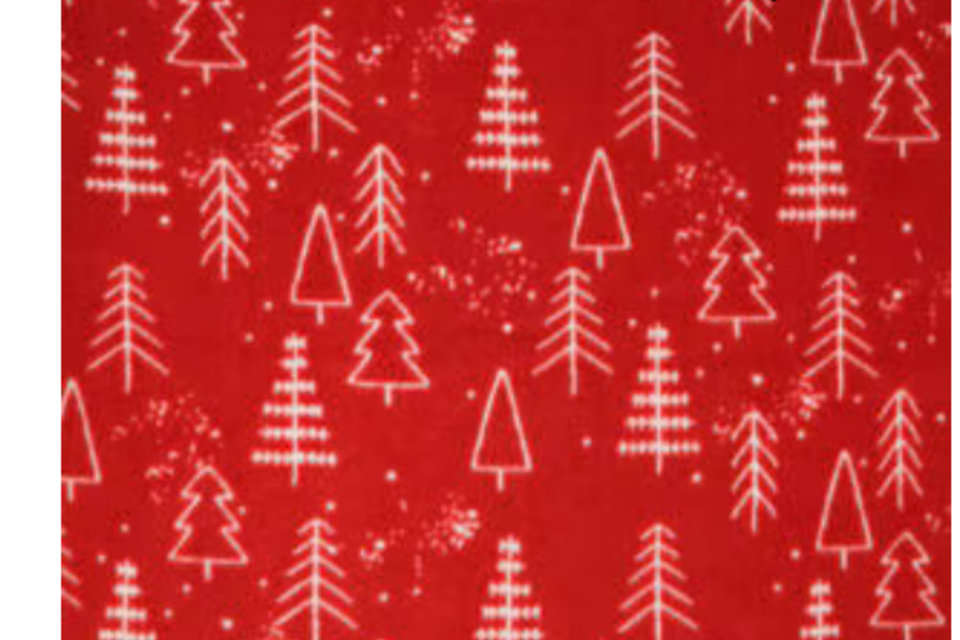 Red Holiday Trees on Fleece Vest, 2 leg, 4 leg - Small, medium, large