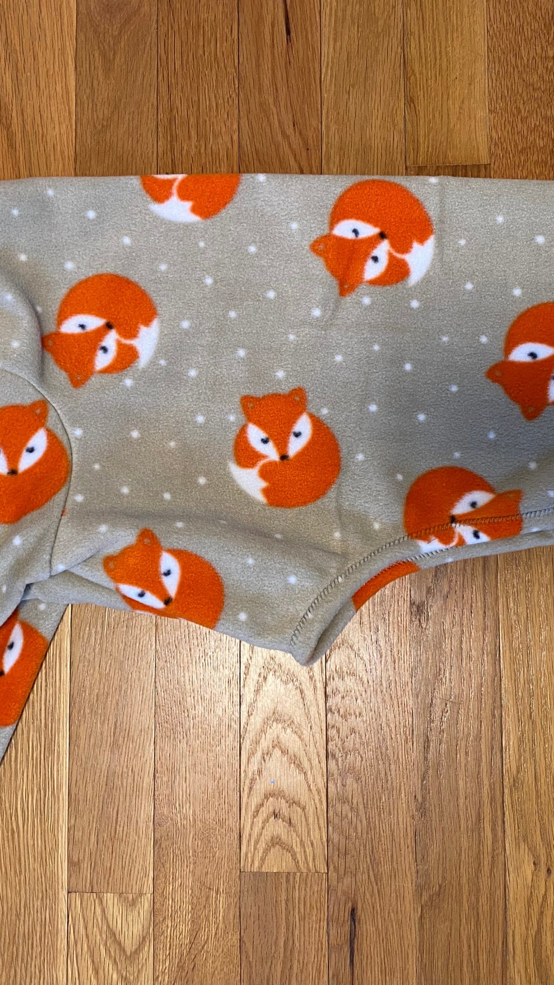 Fox and dots - dog vest, 2 leg or 4 leg fleece sweater