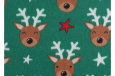 Reindeer on green Fleece Vest, 2 leg, 4 leg - Small, medium, large