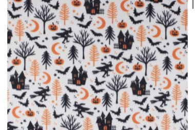 Grey Bats and pumpkins fleece Dog Pajama - Vest - 2 leg - 4 leg