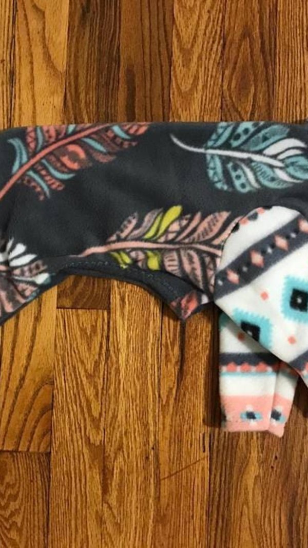 Feathers Fleece Dog Pajama - Vest - 2 leg - 4 leg